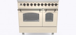 ILVE Nostalgie 90 PDI096NE3. Induktion. Dubbelugn.  Antikvit. Beslag: Brons