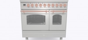 ILVE Nostalgie 90 PDI096NE3. Induktion. Dubbelugn.  Rostfri. Beslag: Koppar