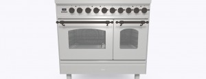 ILVE Nostalgie 90 PDI096NE3. Induktion. Dubbelugn.  Rostfri. Beslag: Brons