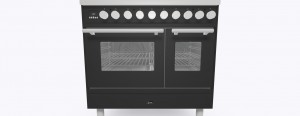 ILVE Professional Plus 90 PDI096WE3. Induktion. Dubbelugn. Grafit matt. Beslag: Satinerad.