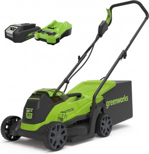 Greenworks Gräsklippare 24V 33cm - med 2Ah batteri + universalladdare (GD24LM33K2)