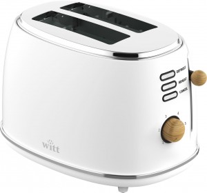 Witt Premium brödrost 2 skivors trä-look (vit)