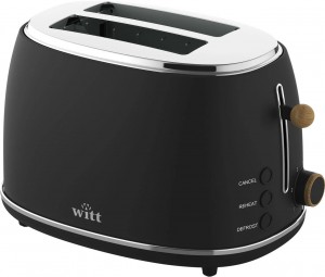 Witt Premium brödrost 2 skivors trä-look (svart)