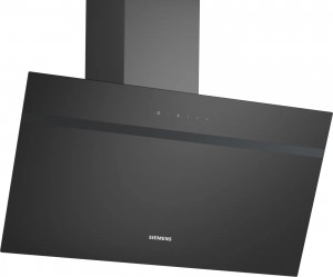 Siemens iQ100 Vägghängd köksfläkt 80 cm Klarglas med svart tryck (LC85KDK60)