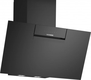 Siemens iQ300, Vägghängd köksfläkt, 80 cm, Klarglas med svart tryck (LC87KFN60)