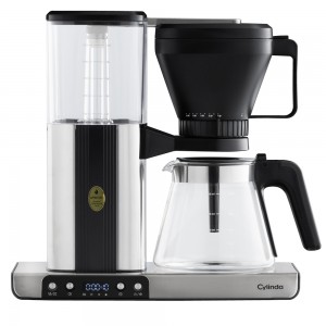 Cylinda filterkaffebryggare. ECBC-certifierad. 10-koppar. 1,25L. Svart rostfritt stål. (KAB1SS) - 5 års garanti