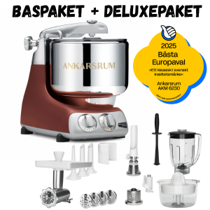 Ankarsrum köksassistent 6230 baspaket + Deluxetillbehörspaket. Fri frakt, omgående leverans. - 7 års garanti (exkl. kittel + tillbehör)