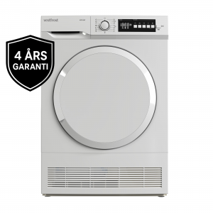 Vestfrost Kondenstorktumlare. 7 kg. BxDxH 596x523x845mm. 15 program. Belysning. Snabbtork. Vit. (VCTD 307 - 38028) Fri hemleverans. - 4 års garanti