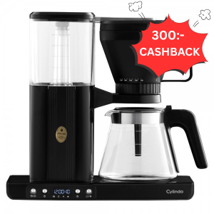 Cylinda filterkaffebryggare. *300:- CASHBACK* ECBC-certifierad. 10-koppar. 1,25L. Svart. (KAB1BL) - 5 års garanti