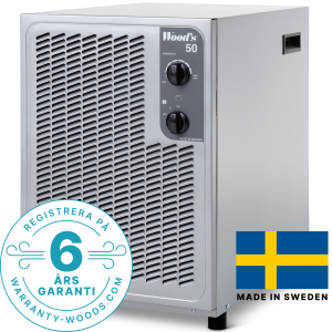 Woods Avfuktare för krypgrund. 13,5L per dygn. 350 m³/h. Rostfri metallkonstruktion. +2°C till +35°C. (DSC50FM) - 2 års garanti (upp till 6 år vid registrering) Fri frakt, omgående leverans