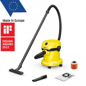 Kärcher Grovdammsugare WD2 Plus. 1000W. Behållare: 15L. Elkabel: 4M. (16280110) - Fri frakt, omgående leverans