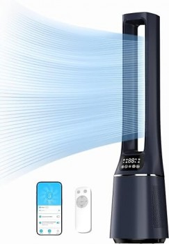 Midea Tornfläkt / golvfläkt 2 i 1 med Luftrenare. Wi-Fi. Mörkblå. (MFP-120I (BL) - Fri frakt, omgående leverans