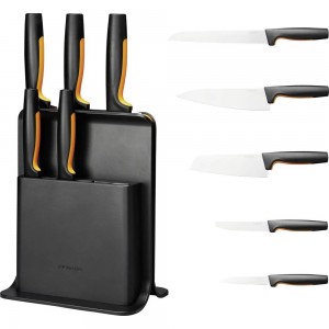 Fiskars Functional form Knivblock i plast med 5 knivar. (1057554) - Fri frakt