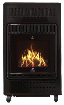 Landmann Estepona gasolvärmare. Värmeeffekt: 1900-3400W. Realistisk flammteknik. Mobil med hjul. Svart. (9820) - Fri frakt