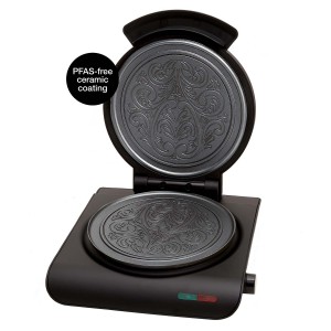 ÅVIKEN Rånjärn Diamond. Singel 1 våffelfrån / krumkake. 1000W. Avtagbar sladd. Svart. (908.2) - Fri frakt