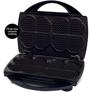 ÅVIKEN Nobless våffeljärn. Dubbelt järn, 2 våfflor/8 hjärtan. Keramisk beläggning. 1600W. Avtagbar sladd. (909.0) -  Fri frakt