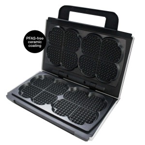 ÅVIKEN Supreme våffeljärn. Dubbelt järn, 2 våfflor/8 hjärtan. Keramisk beläggning. 1600W.  Avtagbar sladd. (912.3) -  Fri frakt