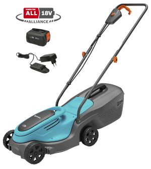 Gardena Batterklippare 18V. Klippbredd: 30 cm. Uppsamlarvolym: 25L. (PowerMax 30/18V P4A  - 14630-20) KOMPLETT. 4,0Ah batteri + standardladdare. - Fri frakt