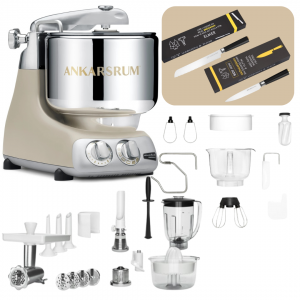 Ankarsrum köksassistent 6230 Baspaket + Deluxetillbehörspaket. Fri frakt, omgående utskick. - 7 års garanti (exkl. kittel + tillbehör)