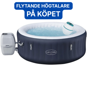 Bestway Lay-Z-Spa. Miami EnergySense AirJet 4. Bestway högtalare på köpet värde 599:-. 1.80m x 66cm. Mörkblå. 4 personer. (106001CXXX25) - Fri hemleverans