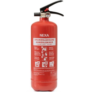 NEXA pulversläckare 2 Kg. 13A 89B C. Röd. (13402) - Fri frakt