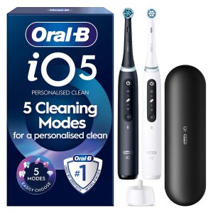 Oral-B Eltandborste iO5 Matt Black/QuiteWhite Duo, TC. (068130) - Fri frakt