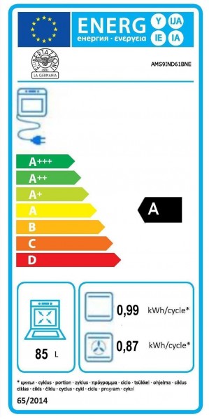Energidekal La Germania Americana induktionsspis 90 cm. 1 ugn. Matt svart. (AMS95IND61CNE) Fri hemleverans. - 1 års garanti