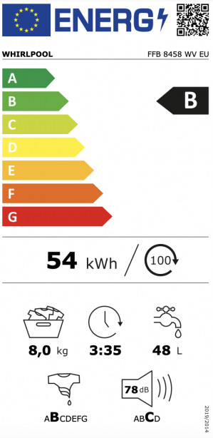 Energidekal Whirlpool FFB 8458 WV EU