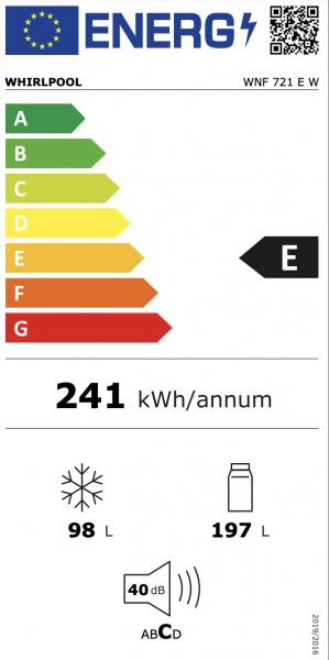 Energidekal Whirlpool WNF 721 E W