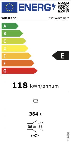 Energidekal Whirlpool fristående kylskåp: färg vit - SW8 AM2Y WR 2