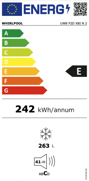 Energidekal Whirlpool fristående frysskåp: färg rostfri - UW8 F2D XBI N 2