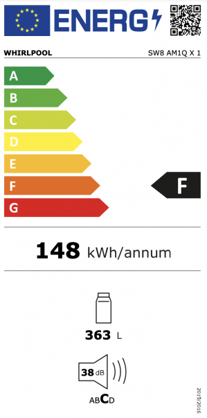 Energidekal Whirlpool Fristående kylskåp rostfri SW8 AM1Q X 1 - 2 års garanti
