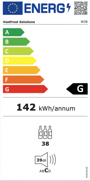 Energidekal Vestfrost Dualzon vinkylskåp 82,0-87,5 cm (W 38)