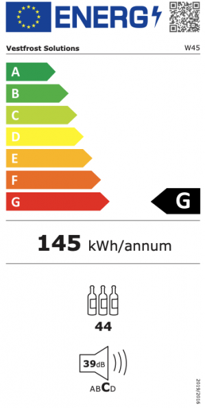 Energidekal Vestfrost Dualzon vinkylskåp 82,0-87,5 cm (W 45)