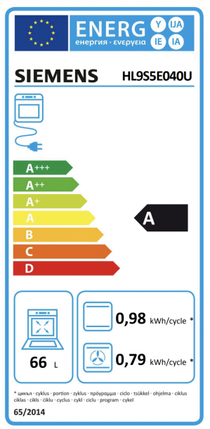 Energidekal Siemens iQ500, Spis med induktionshäll, Rostfritt stål (HL9S5E040U)