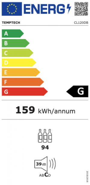 Energidekal Temptech Classique fristående vinkyl 94 flaskor (CL120DB) - 5 års garanti