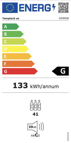 Energidekal La Sommelière Fristående vinkyl 49 flaskor (ECS51.2Z)