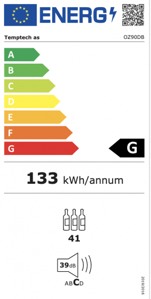 Energidekal La Sommelière Fristående vinkyl 147 flaskor (CTPNE147E)