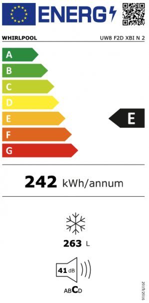 Energidekal Whirlpool fristående frysskåp: färg rostfri - UW8 F2D XBI N 2 - 2 års garanti