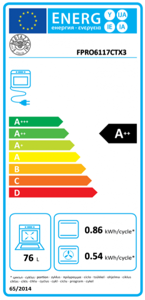 Energidekal Bertazzoni Ångugn med pyrolys TFT, rostfri, Professional-series (FPRO6117CTX3) - 5 års garanti