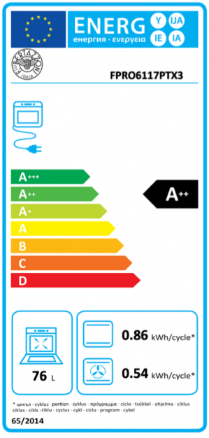 Energidekal Bertazzoni Ugn med pyrolys TFT, rostfri, Professional-series (FPRO6117PTX3) - 5 års garanti
