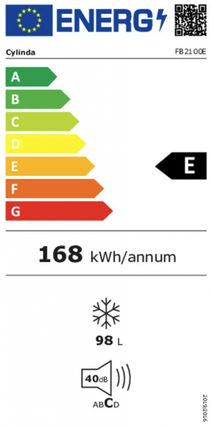 Energidekal Cylinda Frysbox. 98L. 1 korg. Snabbfrysning. (FB2100E - 18103851) Fri hemleverans. - 2 års garanti