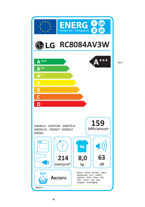 Energidekal LG RC8084AV3W
